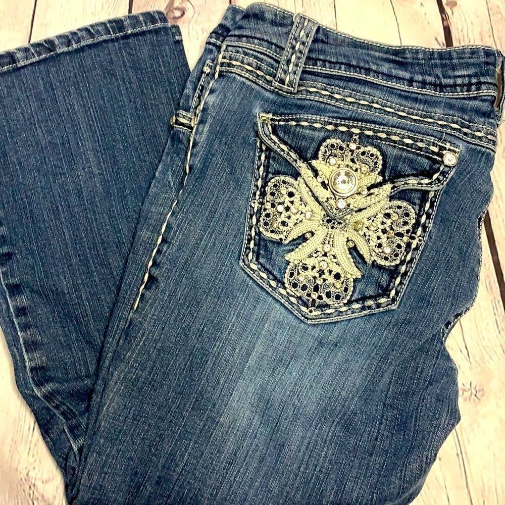 Grace in LA Embellished Crop Jeans - 13/30